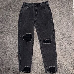 PrettyLittleThing Tall Black Ripped Jeans